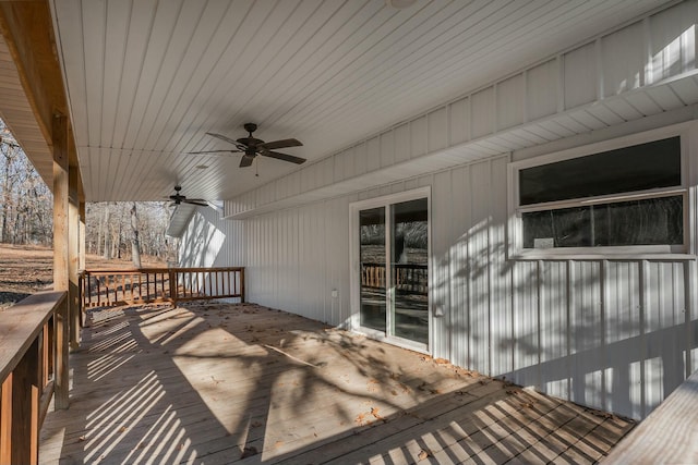 deck with ceiling fan