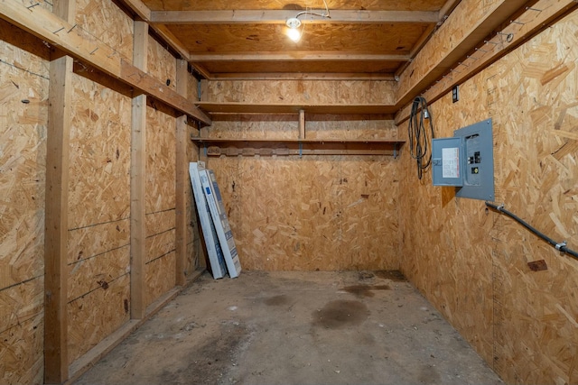 storage room featuring electric panel