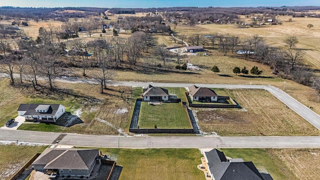 bird's eye view featuring a rural view