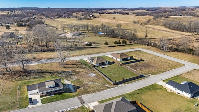 aerial view with a rural view