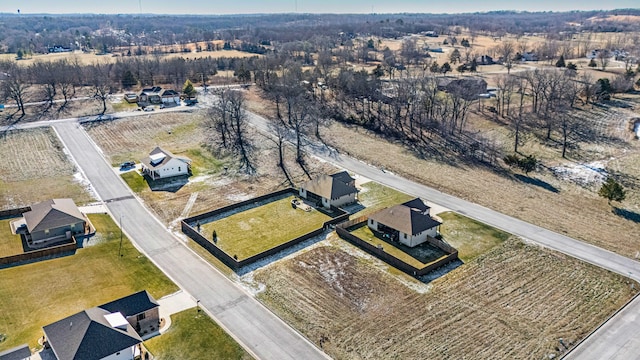 drone / aerial view featuring a rural view