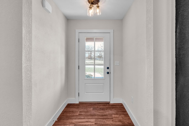 entryway with hardwood / wood-style flooring