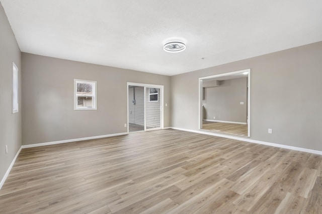 empty room featuring light wood-type flooring