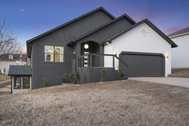 view of front facade with a garage