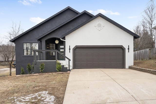 view of front of property featuring a garage