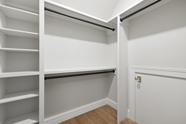 spacious closet with hardwood / wood-style floors