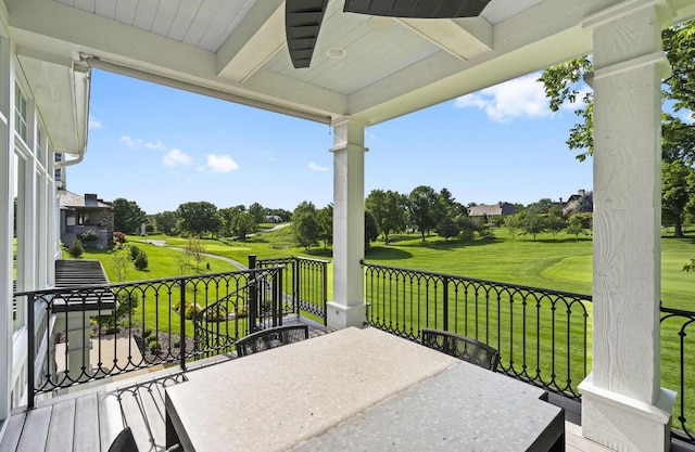 view of patio / terrace with ceiling fan