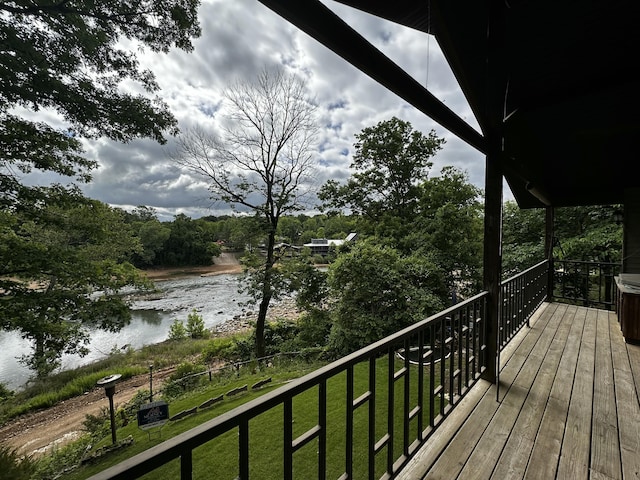 balcony with a water view