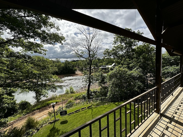 balcony with a water view