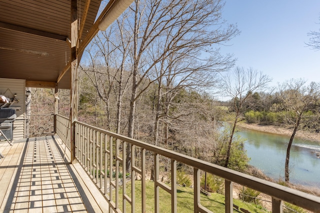 balcony with a water view