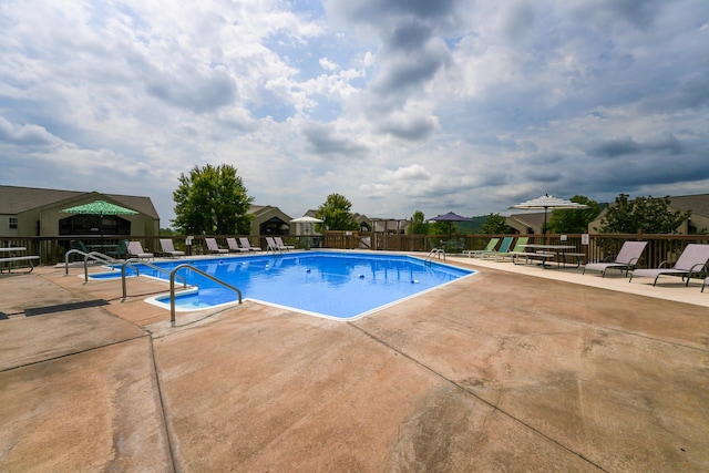 view of pool with a patio