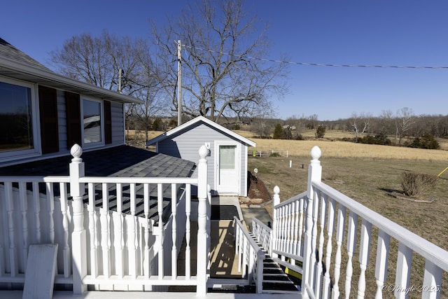 deck with a rural view