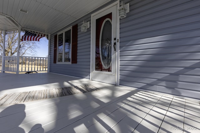 deck with a porch