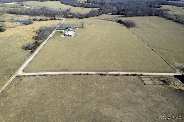 bird's eye view featuring a rural view