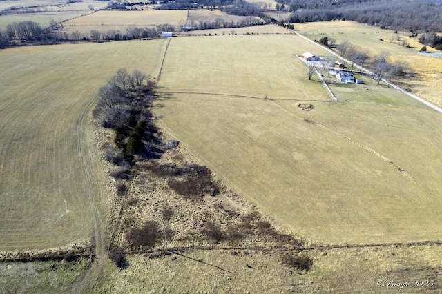 bird's eye view with a rural view