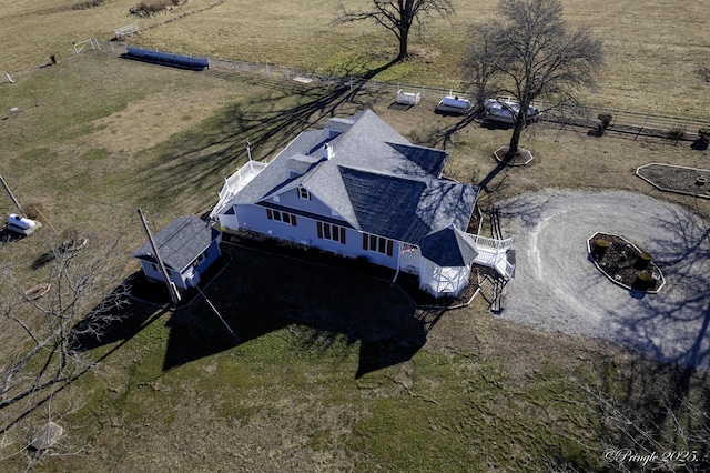 aerial view featuring a rural view