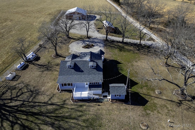 bird's eye view featuring a rural view