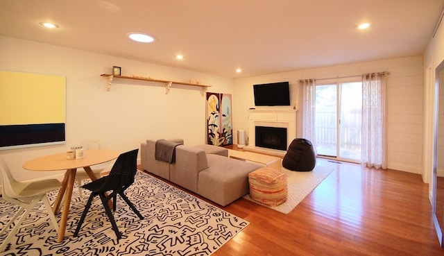 living room featuring hardwood / wood-style floors