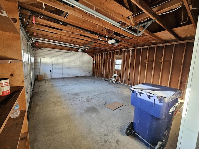 garage featuring a garage door opener