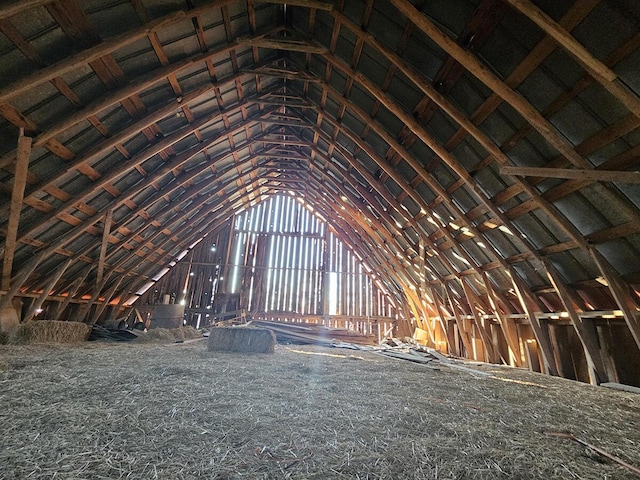 view of unfinished attic