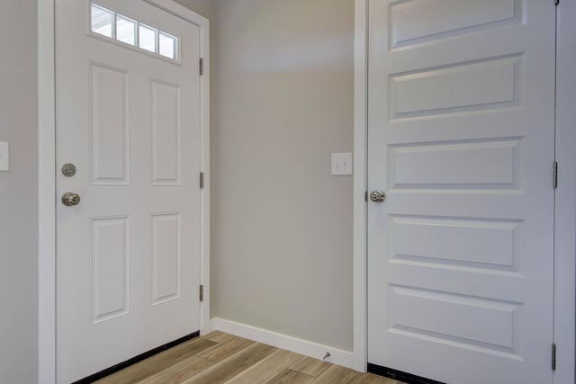 foyer entrance featuring light hardwood / wood-style floors