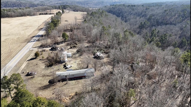 drone / aerial view featuring a rural view