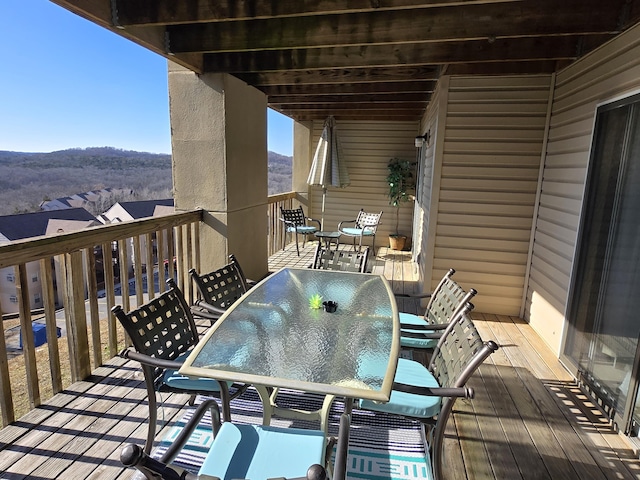 balcony with a mountain view