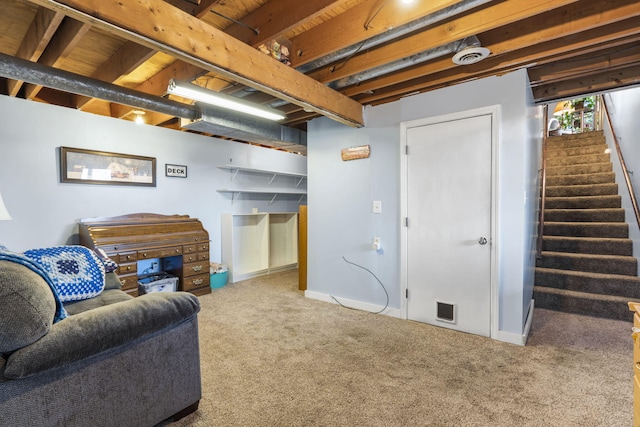 living room with carpet