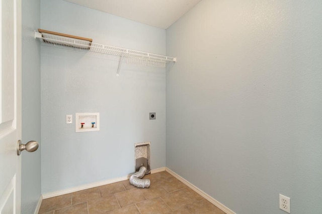 washroom with hookup for an electric dryer and hookup for a washing machine