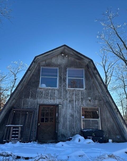 view of snow covered exterior