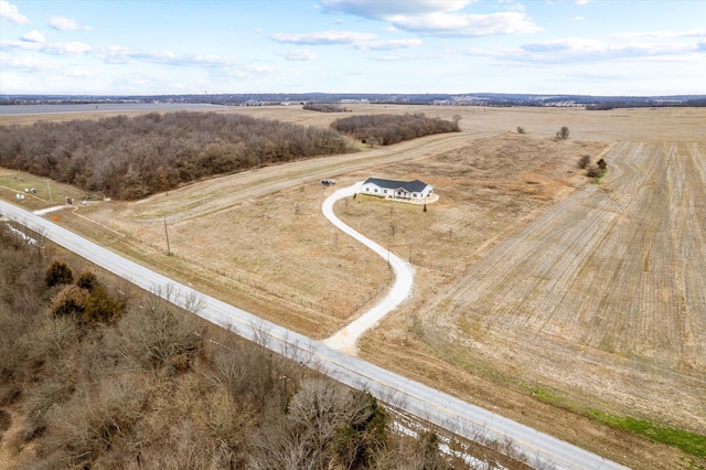 drone / aerial view featuring a rural view