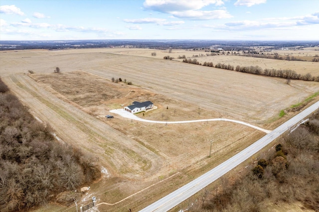 drone / aerial view with a rural view