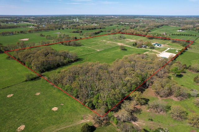 aerial view with a rural view