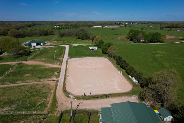 drone / aerial view with a rural view