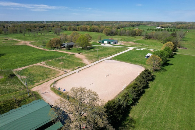 drone / aerial view with a rural view