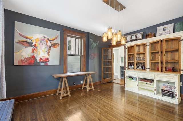 interior space with hardwood / wood-style flooring