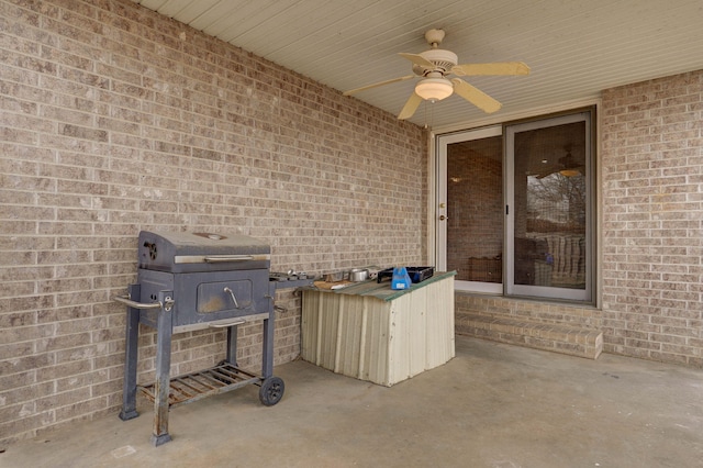 view of patio / terrace with ceiling fan