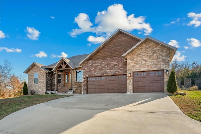 view of front of property featuring a garage