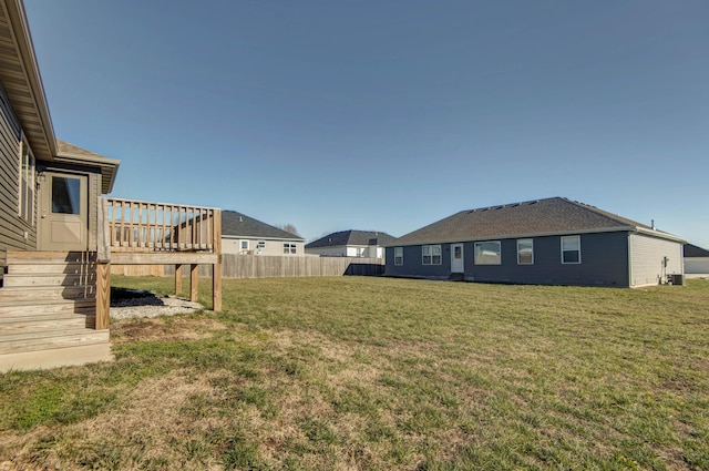 view of yard featuring a deck