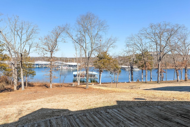 exterior space featuring a boat dock