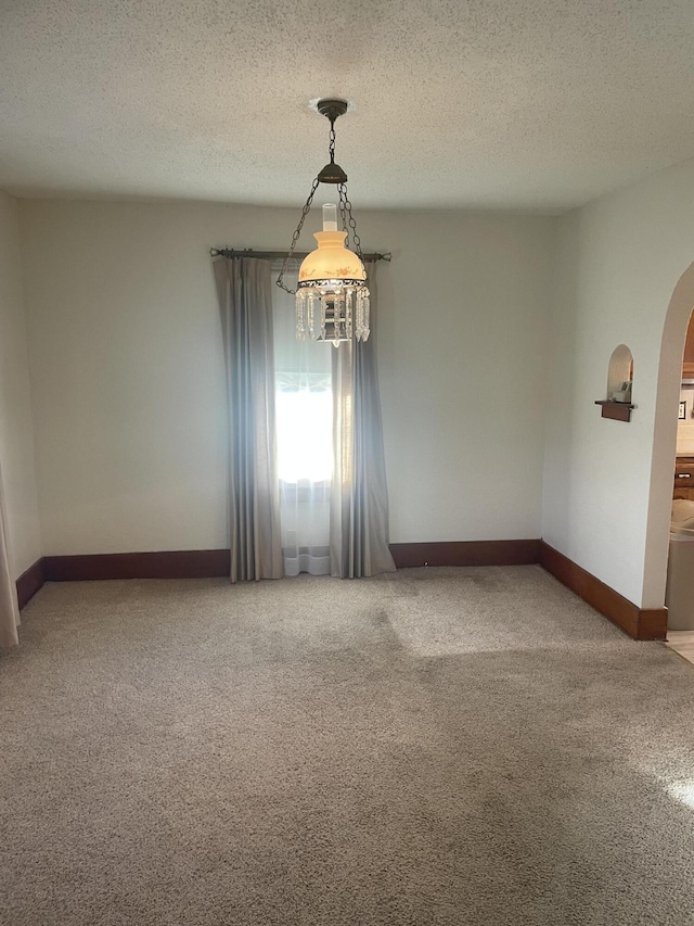 spare room with carpet floors and a textured ceiling