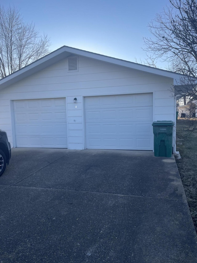 view of garage