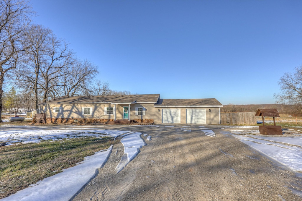 view of single story home