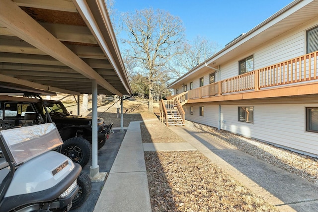 exterior space featuring a wooden deck