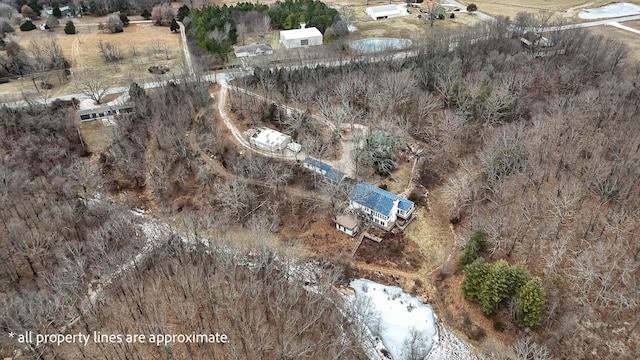 bird's eye view featuring a rural view