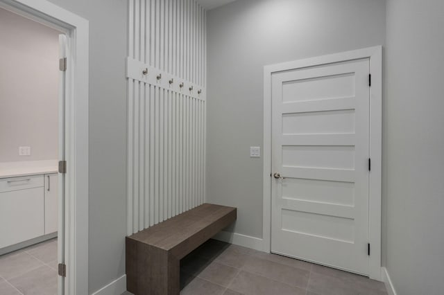 mudroom featuring light tile patterned floors