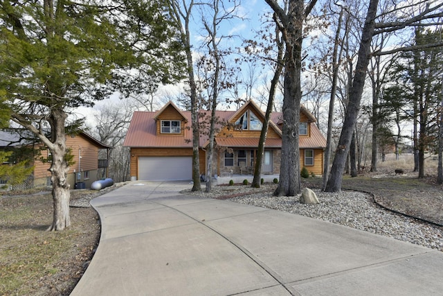 cabin featuring a garage