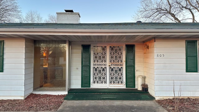 view of doorway to property