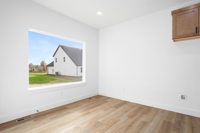 empty room featuring light wood-type flooring