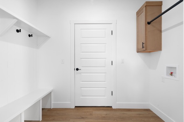 mudroom featuring light hardwood / wood-style flooring